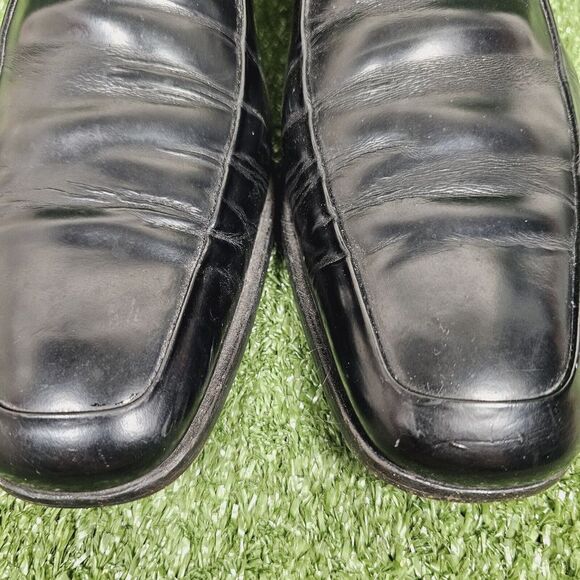 Prada Black Leather Slip On Loafers Dress Shoes Italy Mens SiE US 11.5 EU 10.5 - Picture 5 of 16